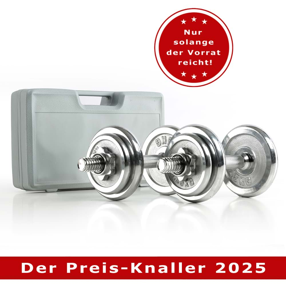 Bild von Profi-Kurzhantel-Set in Chrom (2x10kg)